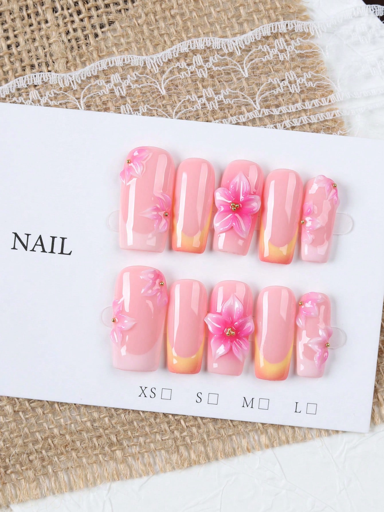 Pressed Flower Art - 10 faux ongles à presser de