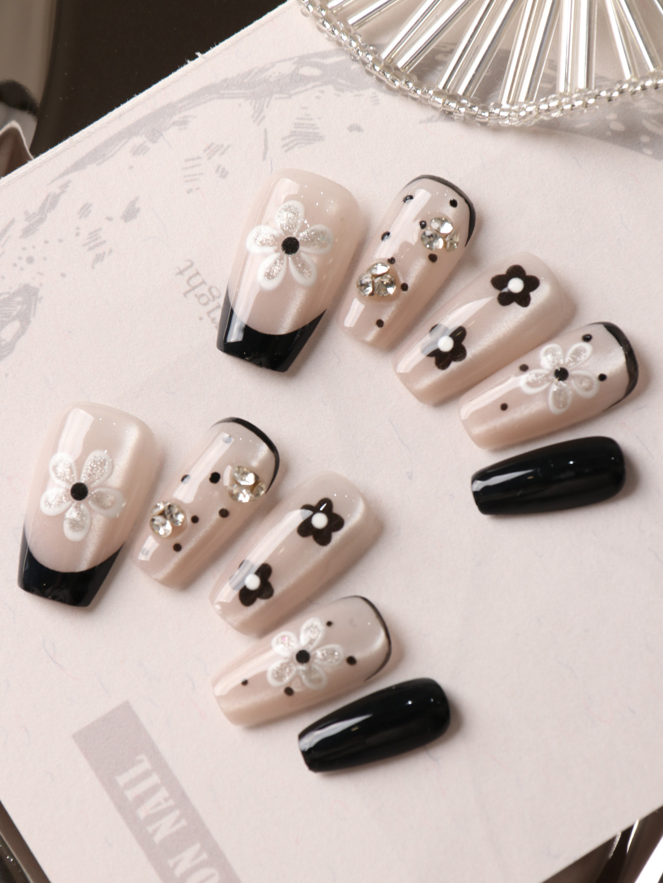 10 faux ongles à presser, cour - Pressed Flower Art avis et prix