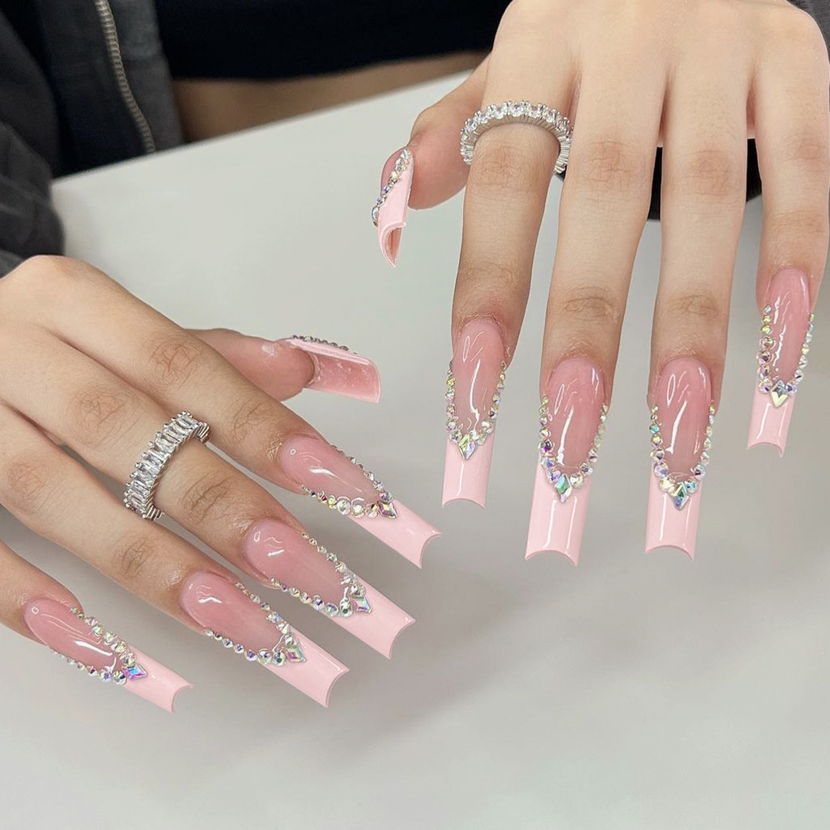 24 pièces longs faux ongles de - Pressed Flower Art avis et prix